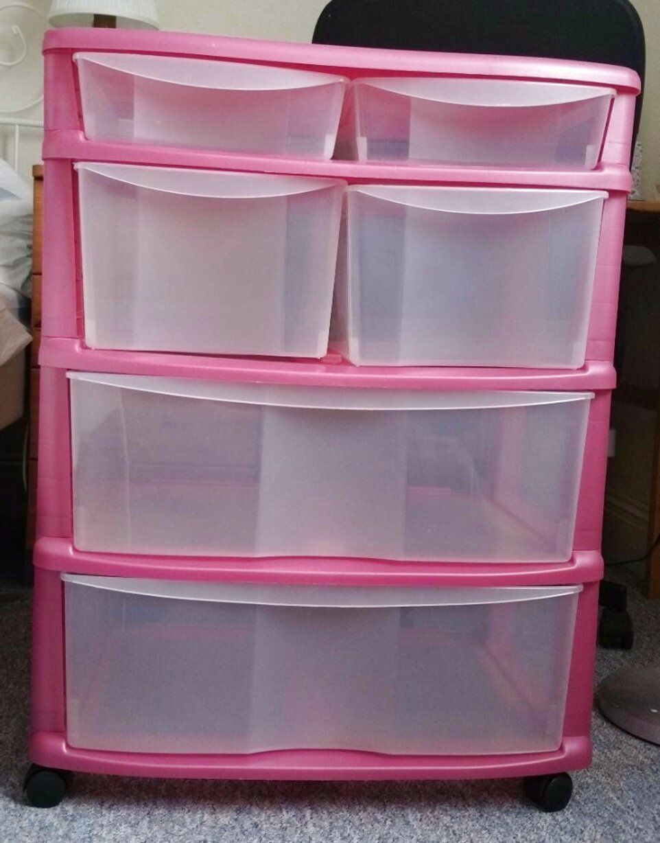 Pink Plastic Storage Drawers for sale in UK | 62 used Pink Plastic ...