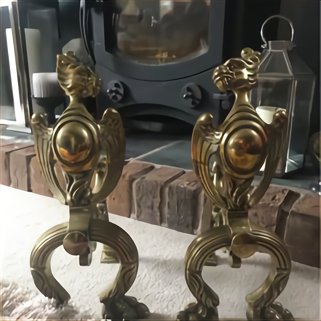 antique brass fire dogs