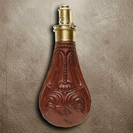 powder flask hawksley for sale