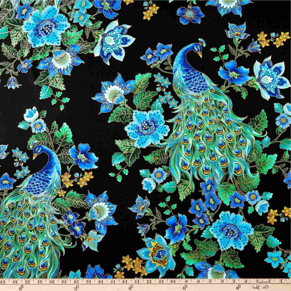 Peacock Print Fabric For Sale In UK 62 Used Peacock Print Fabrics   Large EQ 919 Peacock%2Bprint%2Bfabric 