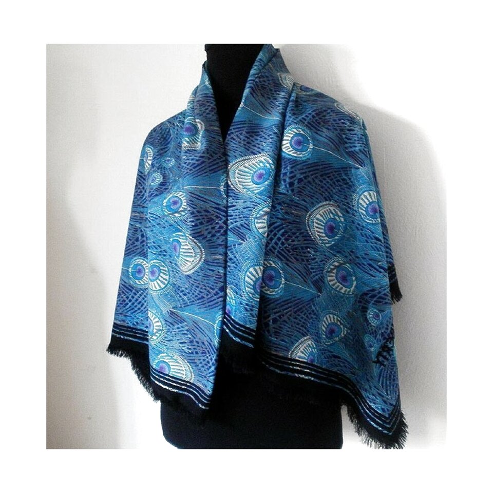 Hermes Carre Geant Silk Blue Silk Scarves Cheval Hermes Geant