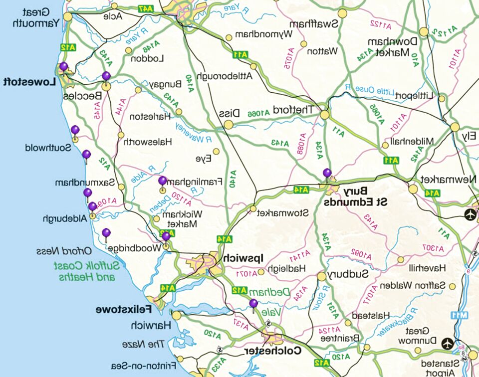 Suffolk Map for sale in UK | 81 used Suffolk Maps